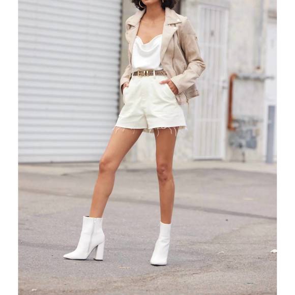 NEW MAURITIUS raizel leather jacket in light beige - Picture 2 of 4